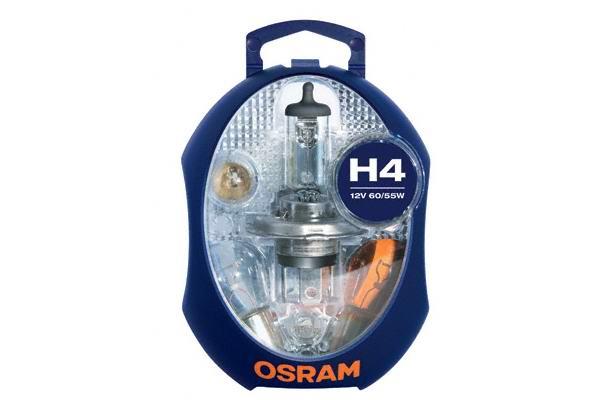 Set becuri auto OSRAM ALBM H4 (inclusiv H4, P21W, PY21W, P1/5W, R5W, W5W) cu 3 siguranțe